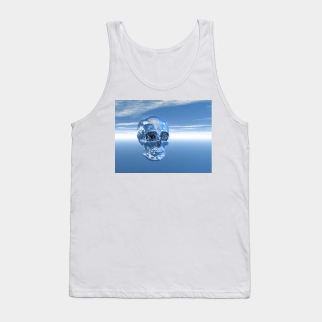 Blue Real Human Skull in 3D Tank Top by sciencenotes